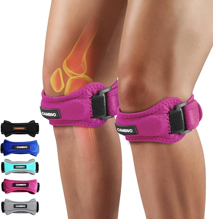 2 Pack Patella Tendon Knee Straps, Knee Brace for Women, Patella Bands for Pain Relief, Osgood Schlatter, Jumper’s Knee, Tendonitis, Running, Basketball, Volleyball