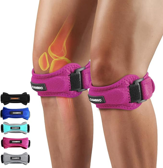 2 Pack Patella Tendon Knee Straps, Knee Brace for Women, Patella Bands for Pain Relief, Osgood Schlatter, Jumper’s Knee, Tendonitis, Running, Basketball, Volleyball